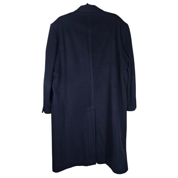 Allyn Saint George Italian Cashmere Blend Overcoat 42S Navy Quiet Luxury Formal - Picture 2 of 14